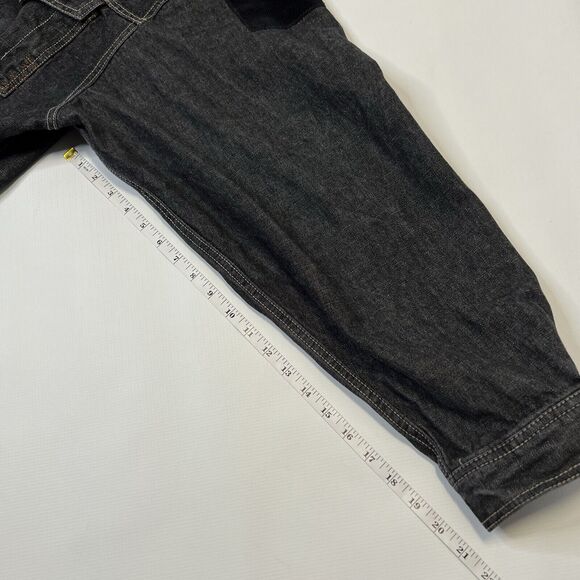 Vintage FUBU Jeans Denim Jacket Men's Size 2XL Black Hip Hop Oversized Retro - Picture 9 of 15